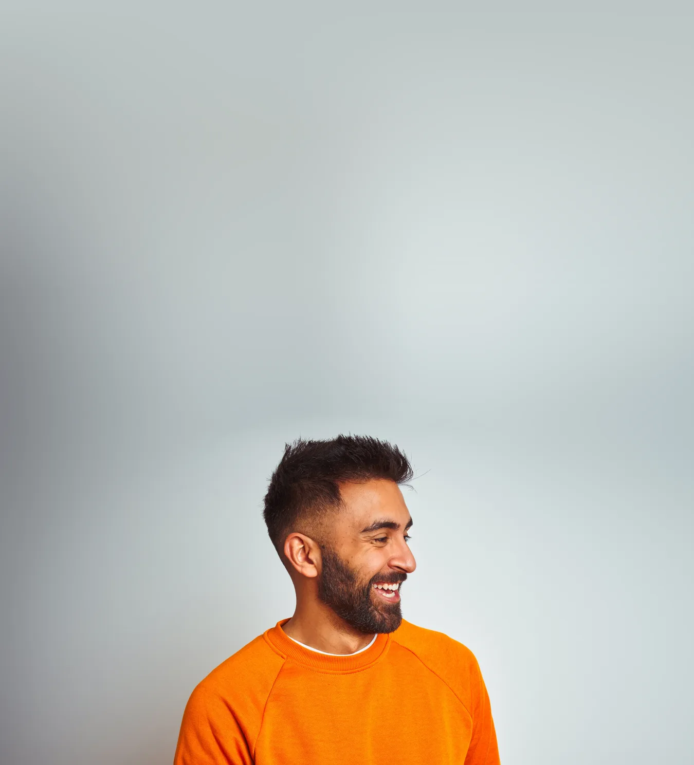 Man smiling casually